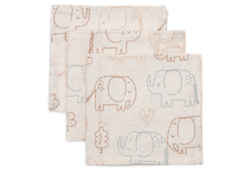 Spucktücher Hydrophil 31x31cm - Elephant Tales - 3 Stück