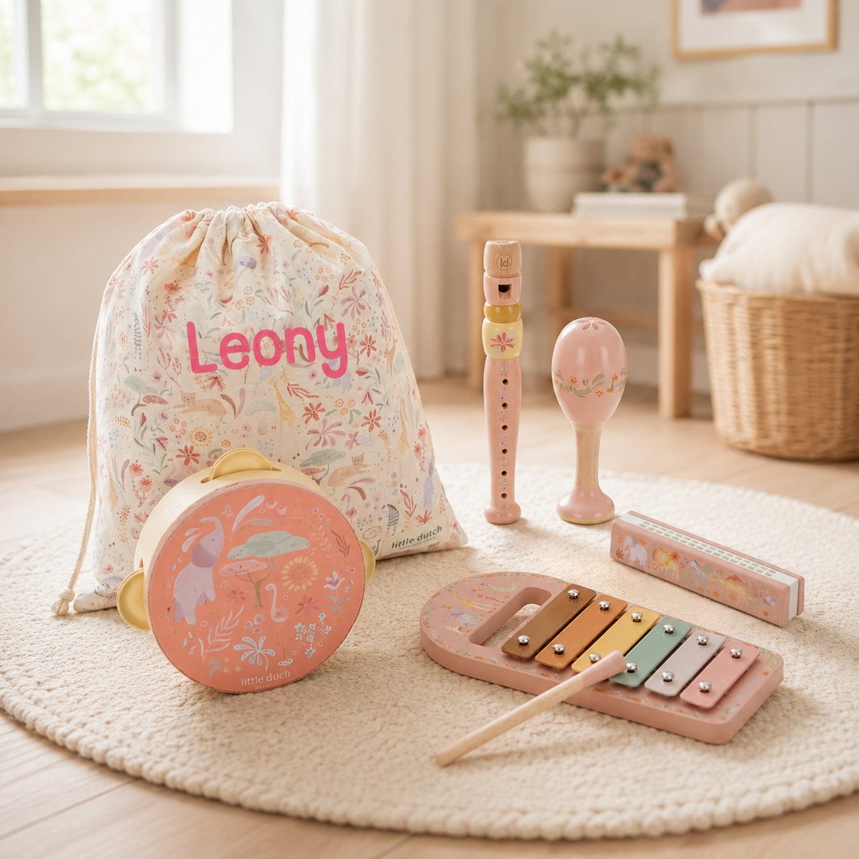 Little Dutch Musikset Rosa Safari Friends Personalisierung mit Namen