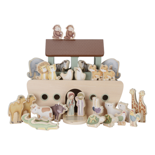 Little Dutch Arche Noah Zur Taufe personalisiert Holz Little Dutch Material Nahaufnahme