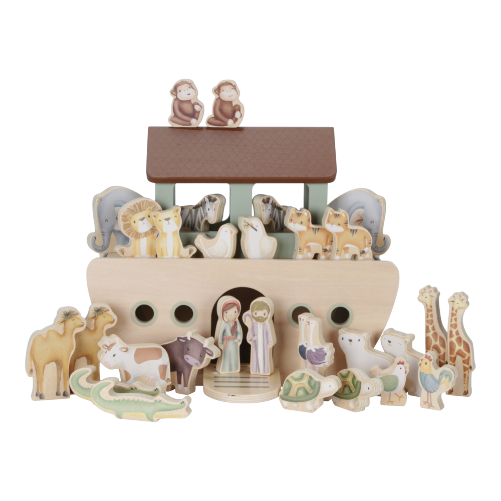 Little Dutch Arche Noah Zur Taufe personalisiert Holz Little Dutch Material Nahaufnahme