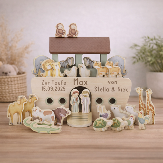 Arche Noah Zur Taufe personalisiert Holz Little Dutch