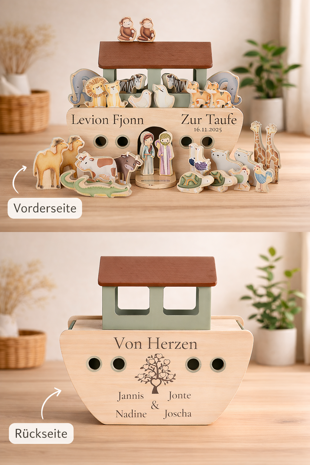 Little Dutch Arche Noah Zur Taufe personalisiert Holz Little Dutch Detailansicht