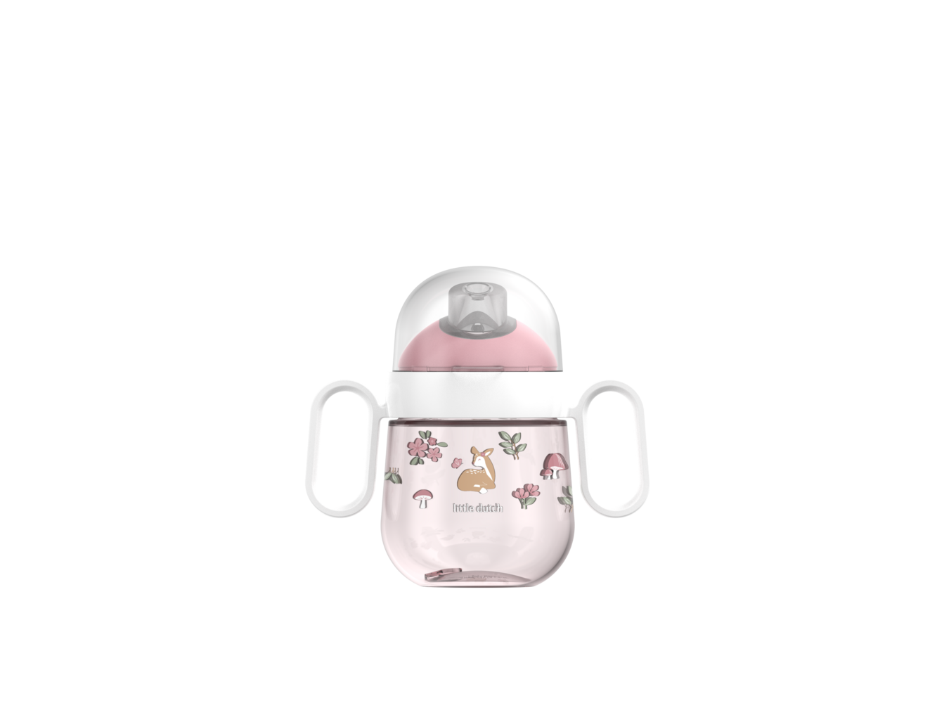 Auslaufsicherer rosa Trinklernbecher Mepal Mio - Fairy Garden Little Dutch