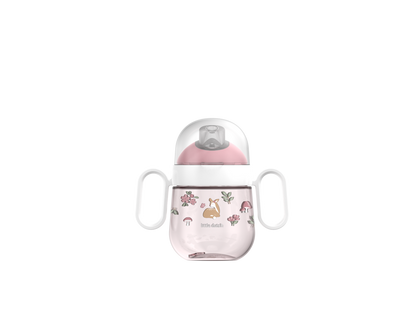 Auslaufsicherer rosa Trinklernbecher Mepal Mio - Fairy Garden Little Dutch