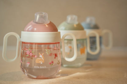 Auslaufsicherer rosa Trinklernbecher Mepal Mio - Fairy Garden Little Dutch