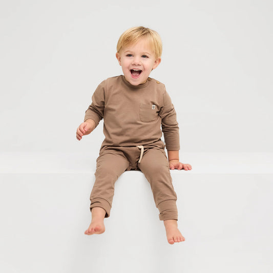 Cloby Langarmshirt in Peanut Brown Detailansicht