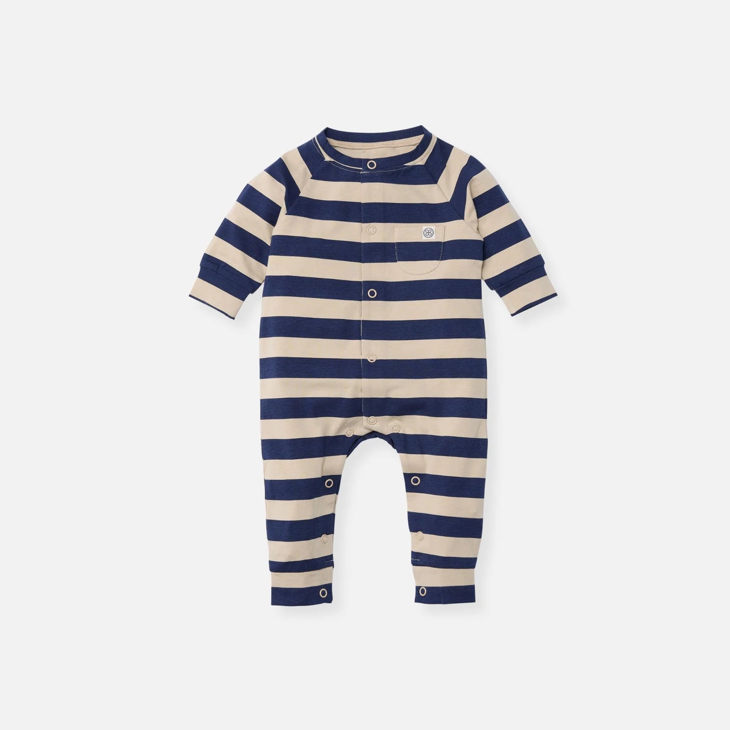Cloby Baby playsuit in Navy Stripe