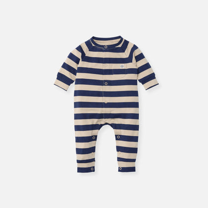 Cloby Baby playsuit in Navy Stripe - UPF 50+