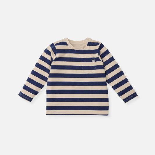 Cloby Longsleeve in Navy/Sandy Stripe UPF 50+