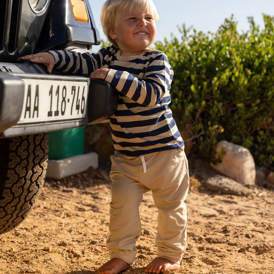 Cloby Longsleeve in Navy/Sandy Stripe UPF 50+