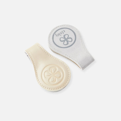 Cloby Magnet-Clips 2er Set Leder beige grau