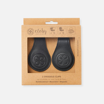 Cloby Magnet-Clips 2er Set Leder schwarz Material Nahaufnahme