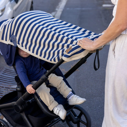 Cloby UV Decke Navy Sandy Stripe UPF 50+ Sonnenschutz Baby | einfachschoen