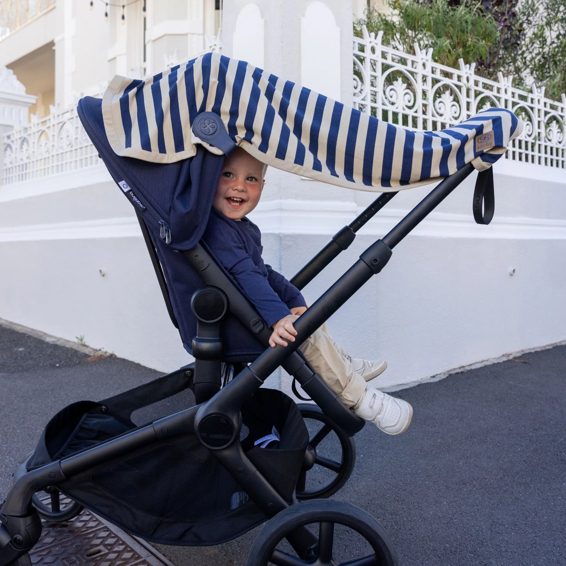 Cloby UV Decke Navy Sandy Stripe UPF 50+ Sonnenschutz Baby | einfachschoen