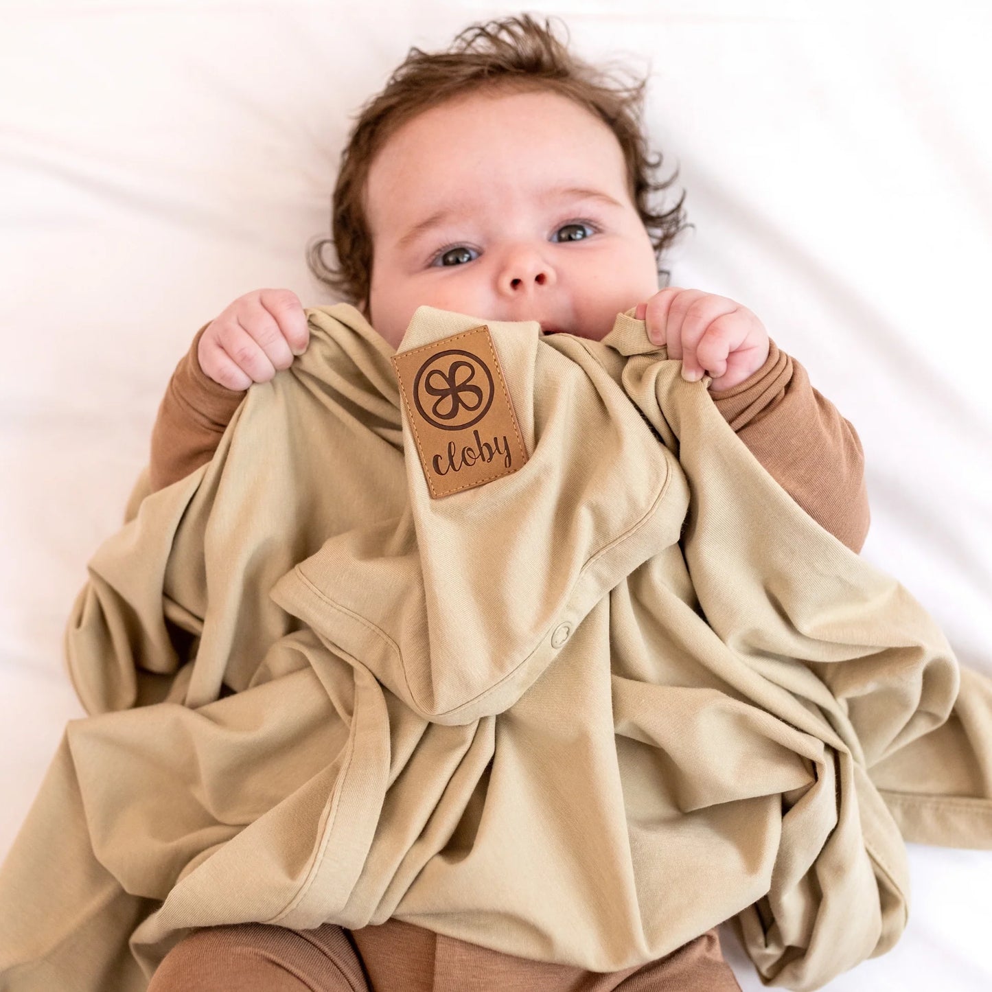 Cloby UV Decke beige Sandy Beach UPF 50+ von der Seite