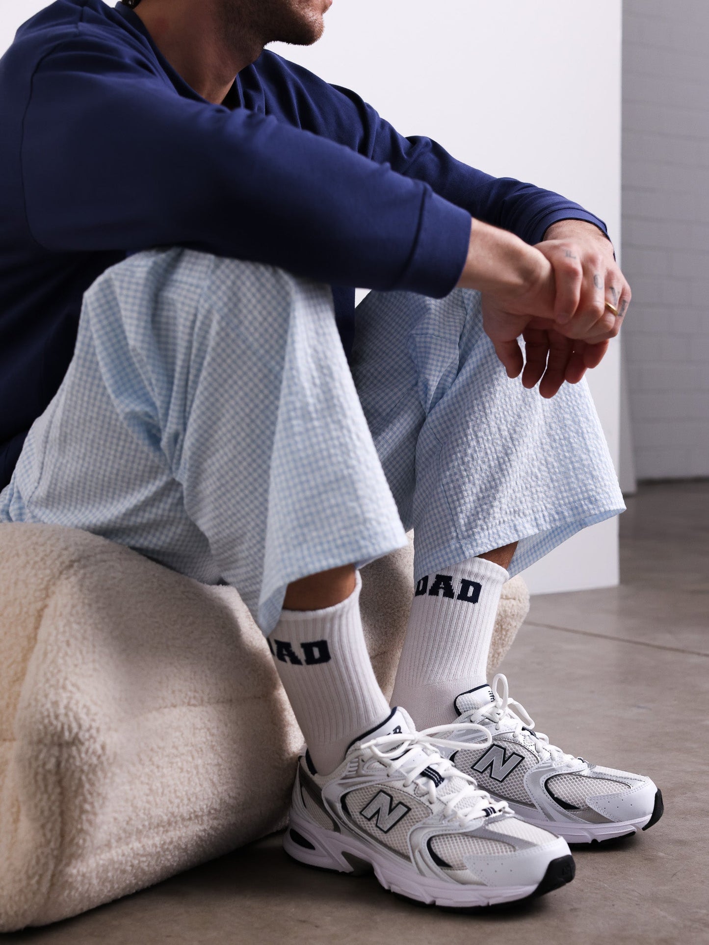 Famvibes Dad College Socken weiß