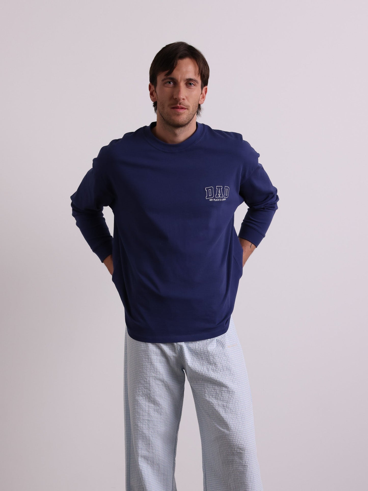 Famvibes Dad College Longsleeve blue