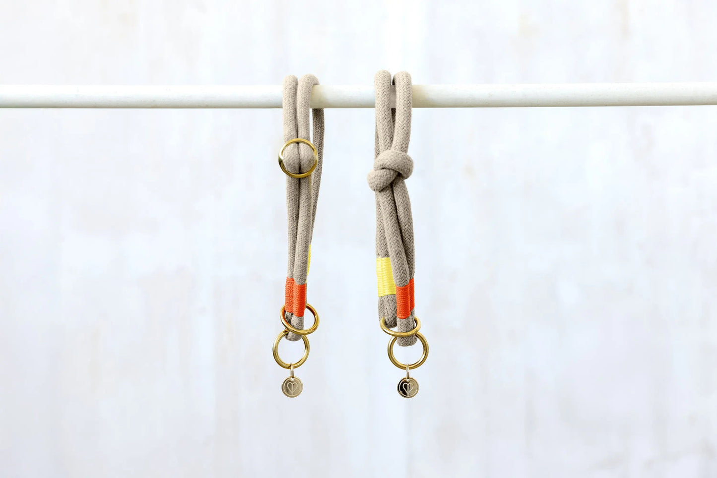 Palopa Hundehalsband geflochten - Mila Natur Neon Orange