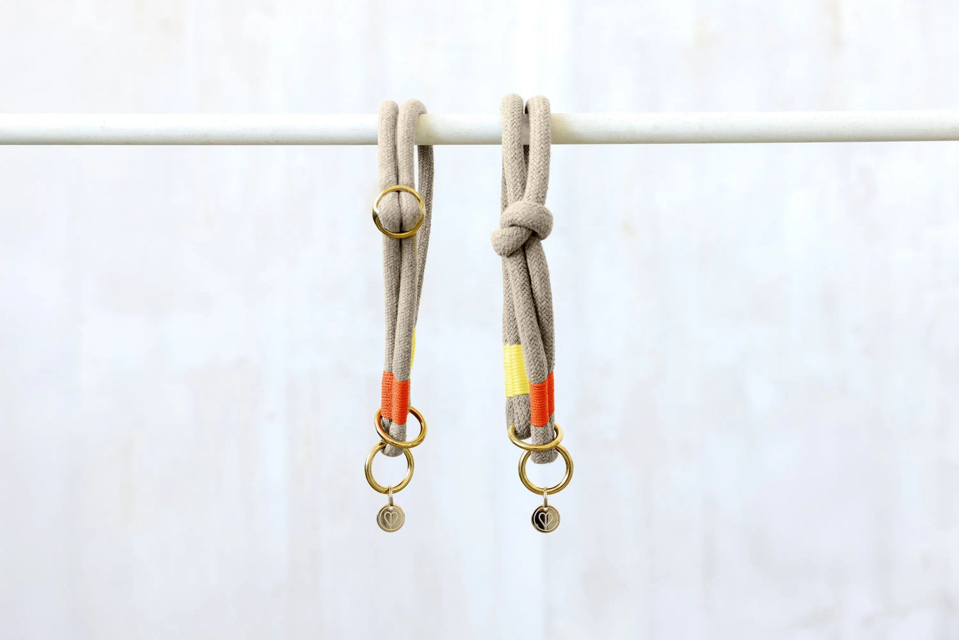 Palopa Hundehalsband geflochten - Mila Natur Neon Orange