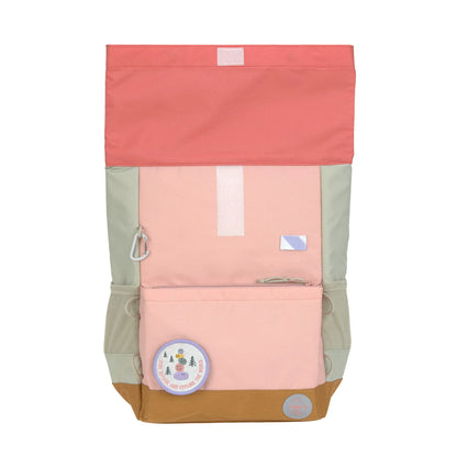 Lässig Rolltop Rucksack Kinder Rosa seitliche Außenfächer für Trinkflasche
