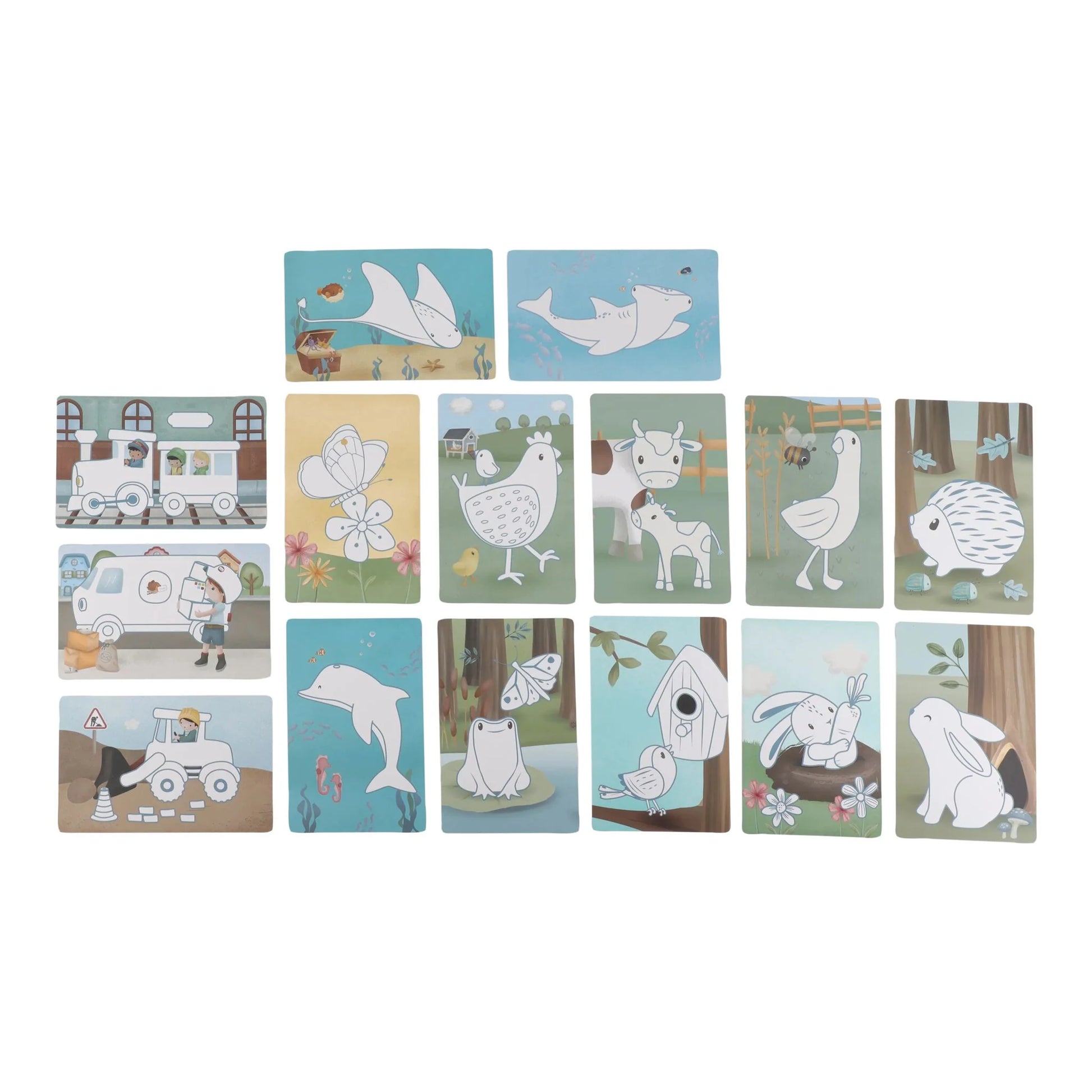 Little Dutch Zeichentablett Blau doppelseitige Vorlagenkarten mit speziellem Stift Detailansicht