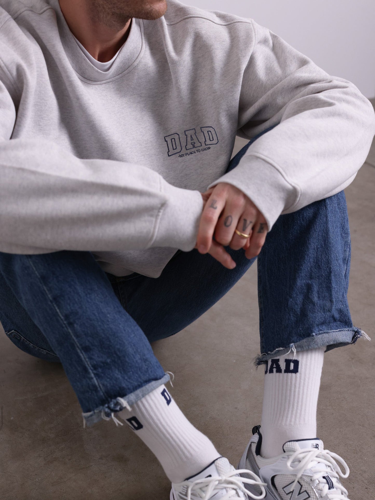Famvibes Dad College Sweater grey