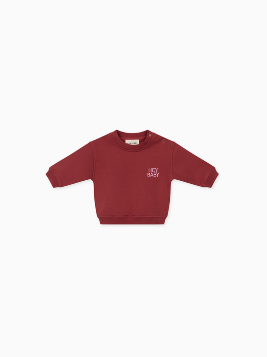 Famvibes HEY Baby Sweatshirt burgundy