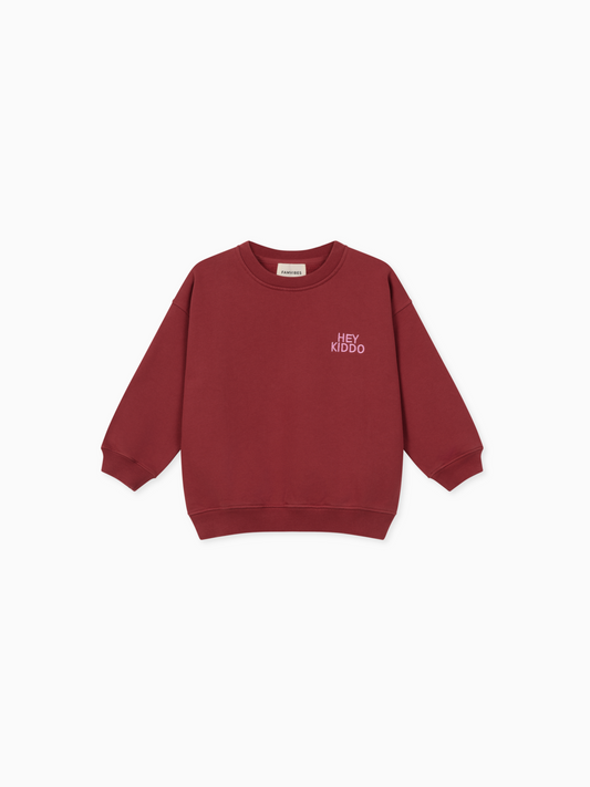 Famvibes HEY Kiddo Sweatshirt burgundy