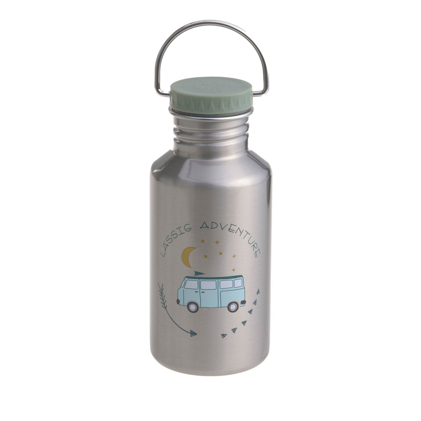 Lässig Edelstahl Kinder Trinkflasche 500 ml Adventure, Bus Rückansicht