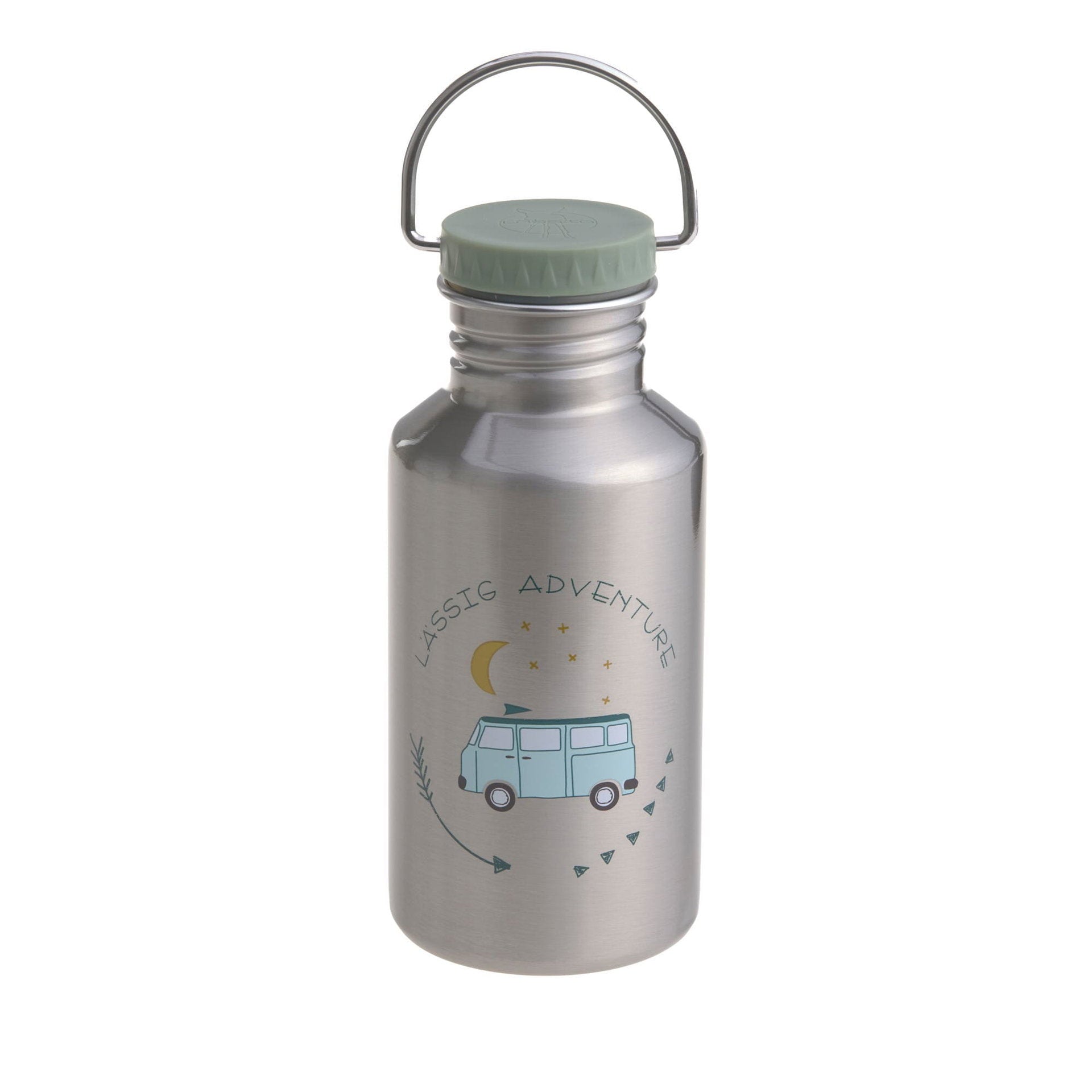 Lässig Edelstahl Kinder Trinkflasche 500 ml Adventure, Bus Rückansicht