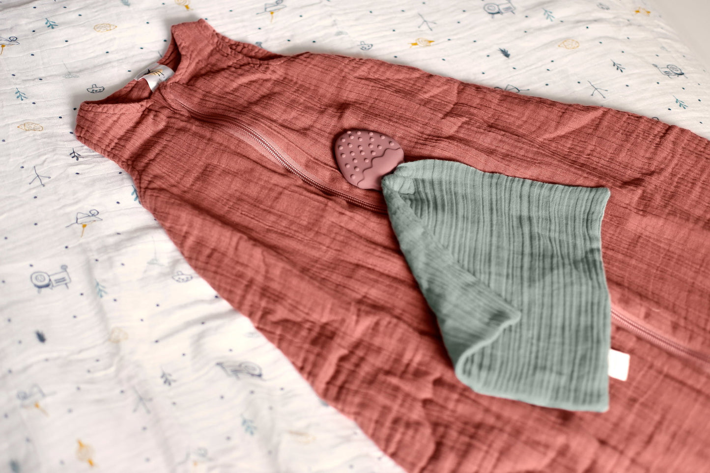 Lässig Baby Sommerschlafsack Tog 1 Bio Baumwolle, Rosewood Rosa Detail Bild