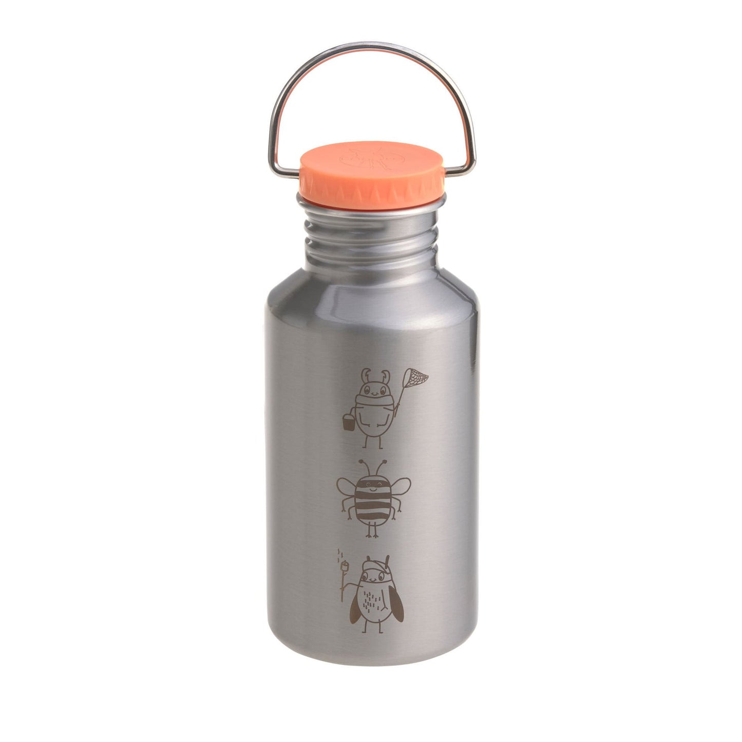 Lässig Edelstahl Kinder Trinkflasche 500 ml Nature Rückansicht