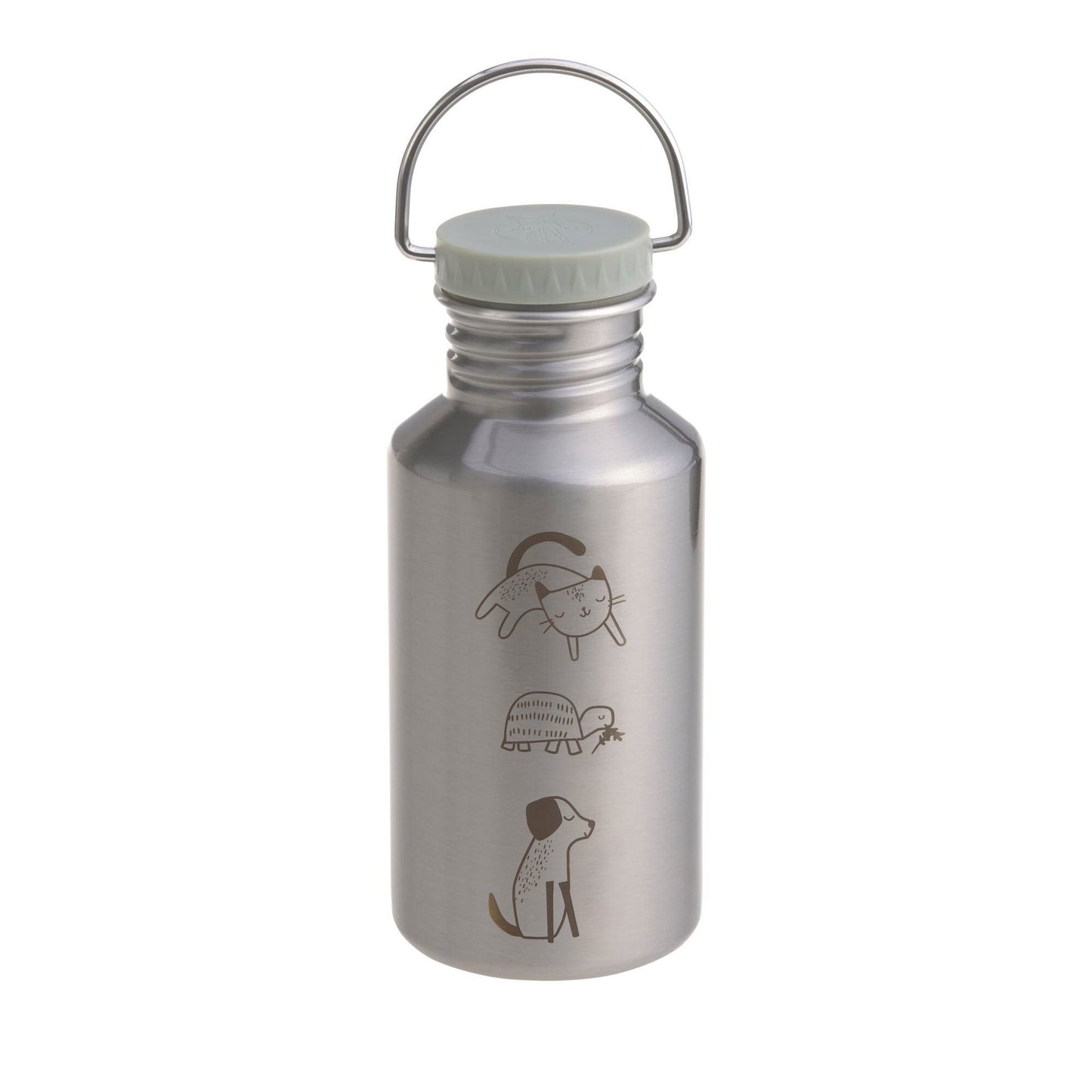 Lässig Edelstahl Kinder Trinkflasche 500 ml Happy Prints Seitenansicht
