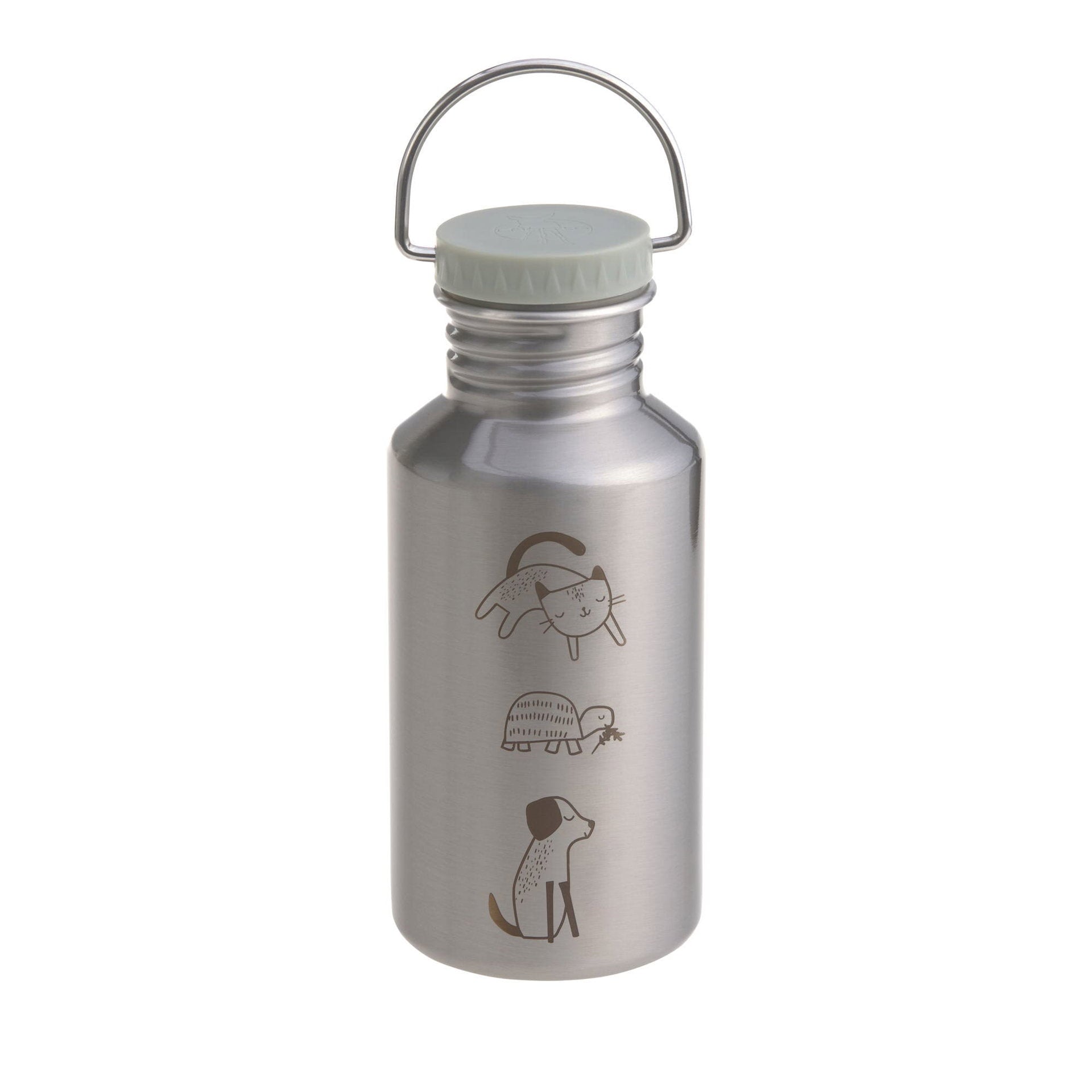 Lässig Edelstahl Kinder Trinkflasche 500 ml Happy Prints Seitenansicht