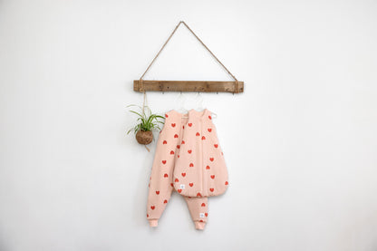 Lässig Babyschlafsack 2,5 TOG Herz, Rosa Rückansicht