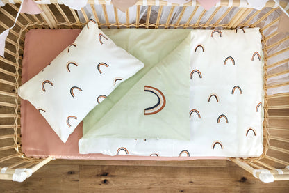 Lässig Bettwäsche Set Kinder Bio Baumwolle, Regenbogen, Grün Milky Maße