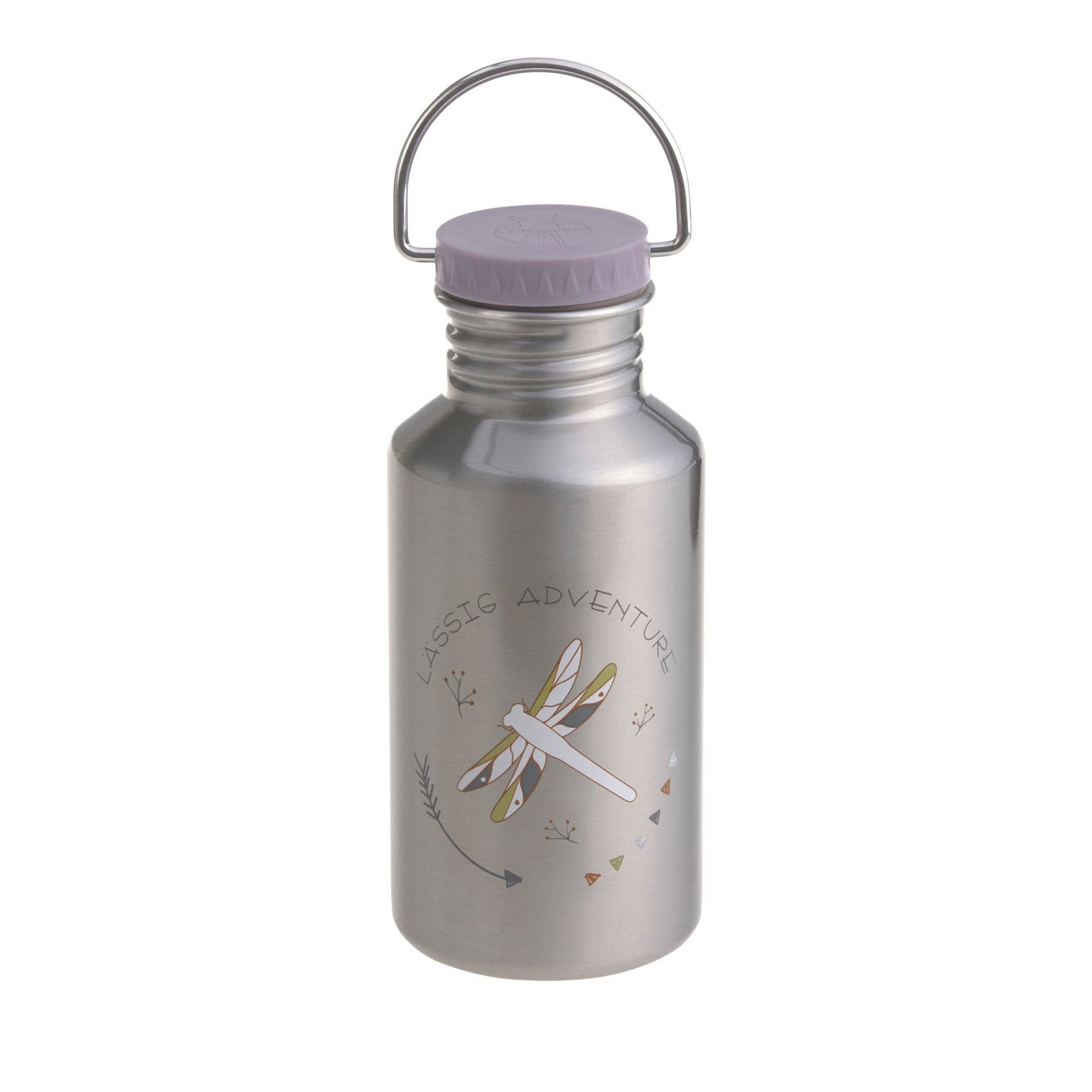 Lässig Edelstahl Kinder Trinkflasche 500 ml Adventure, Libelle Rückansicht