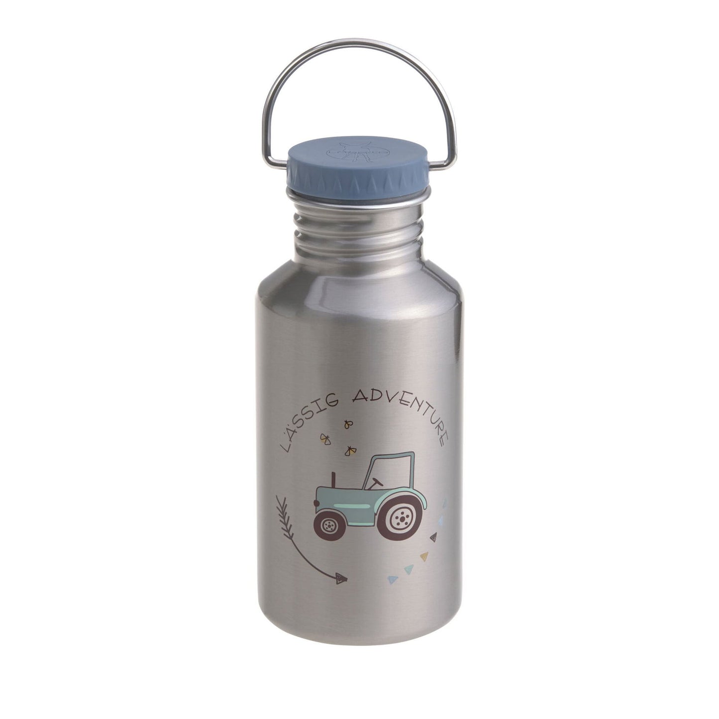 Lässig Edelstahl Kinder Trinkflasche 500 ml Adventure, Traktor Rückansicht