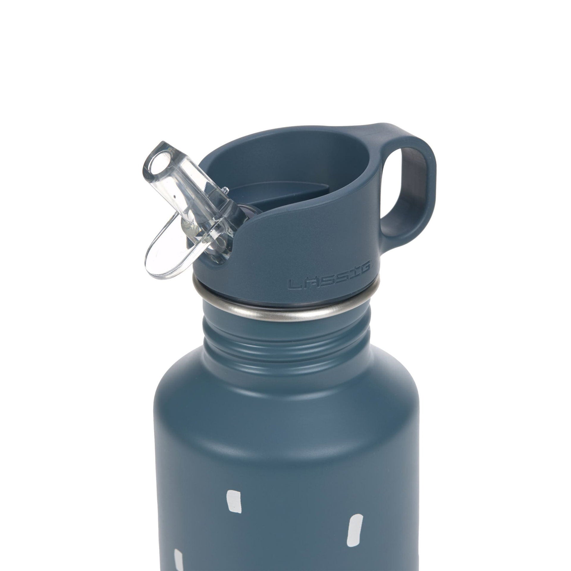Lässig Edelstahl Kinder Trinkflasche 500 ml Happy Prints, Dunkelblau Rückansicht