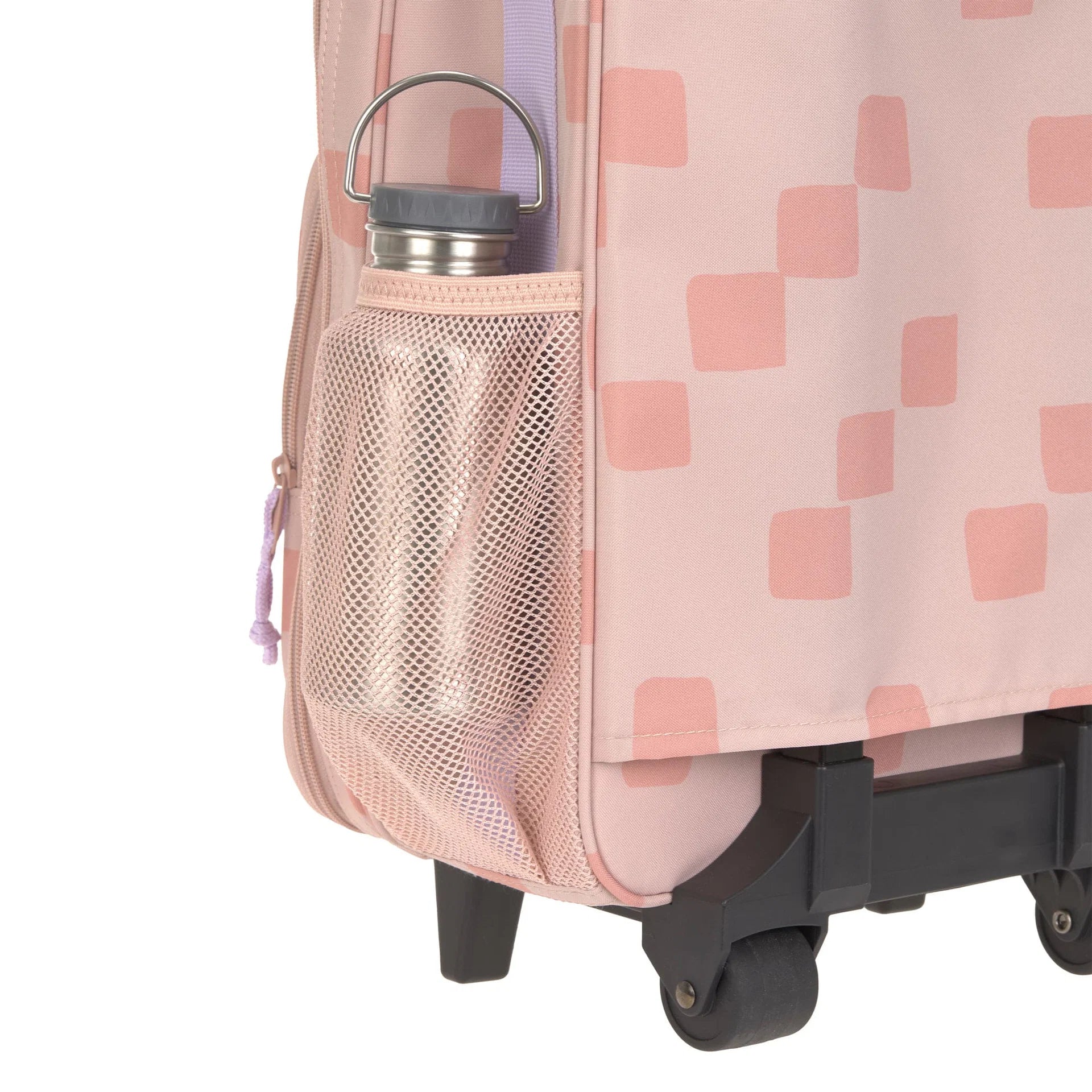 Lässig Kinderkoffer Rosa mit abnehmbaren Patches und Blumenmuster