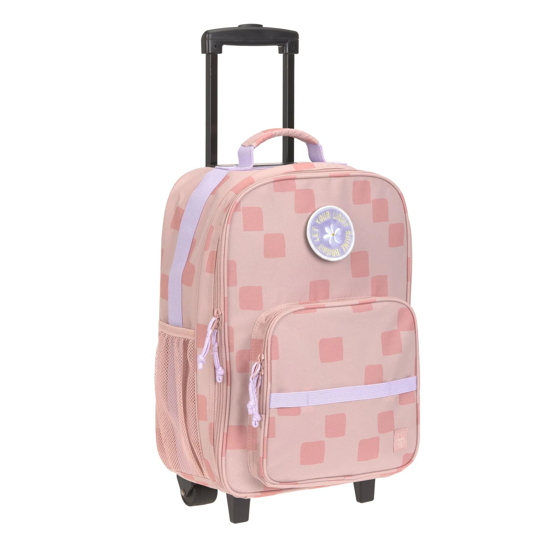 Lässig Kinderkoffer Trolley Pattern Party Rosa mit Blumenmuster Vorderansicht