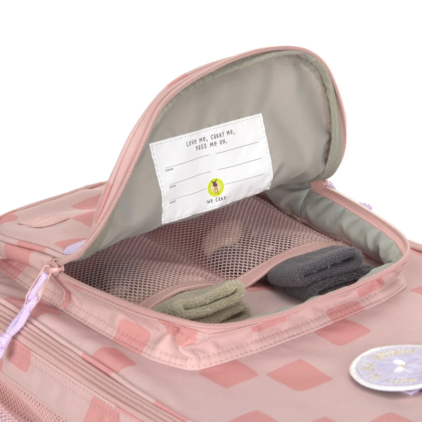 Kinderkoffer Pattern Party mit separater Schuhtasche und Reißverschlussfach