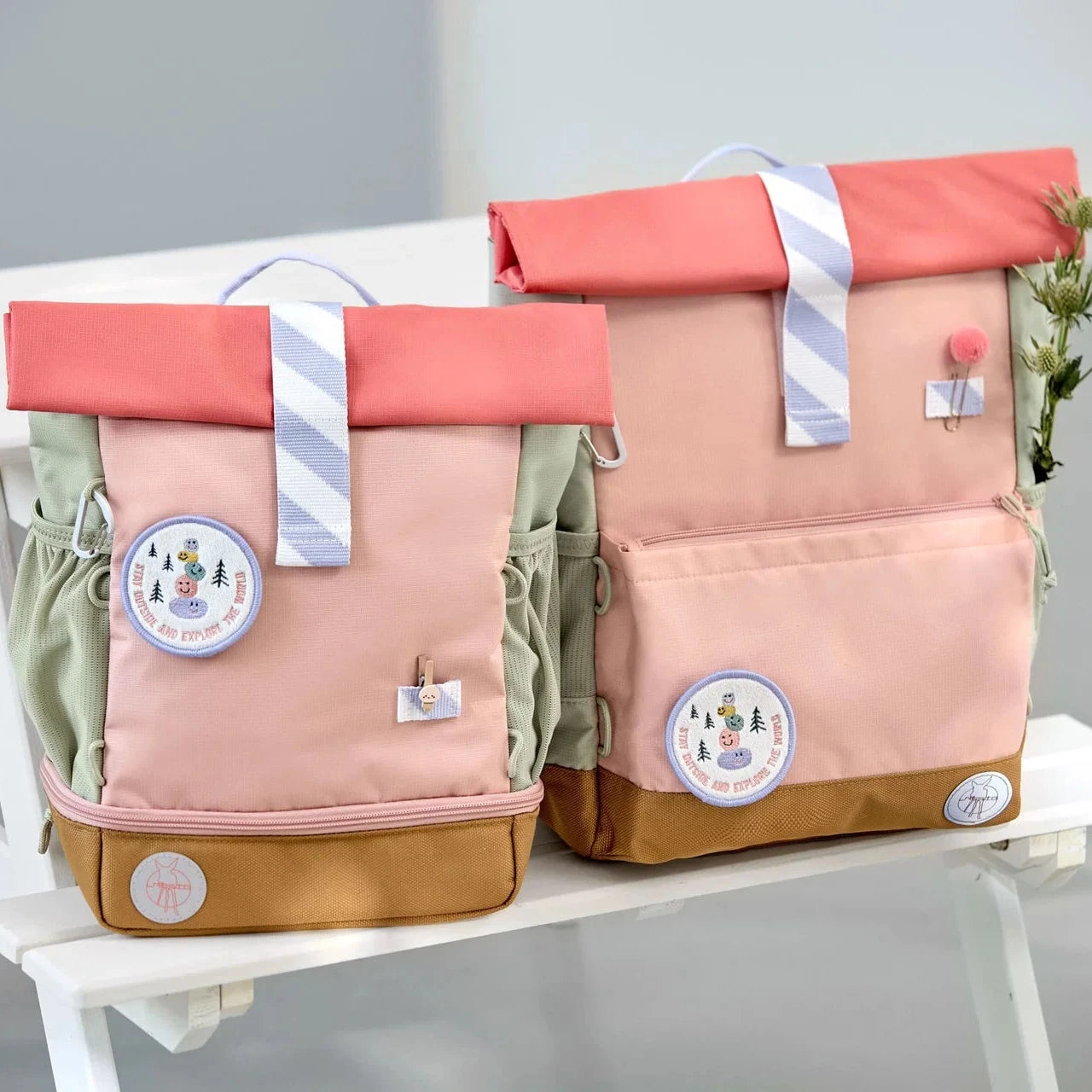 Kinderrucksack Sunny Explorer Rosa mit gepolsterten Schultergurten und Brustgurt
