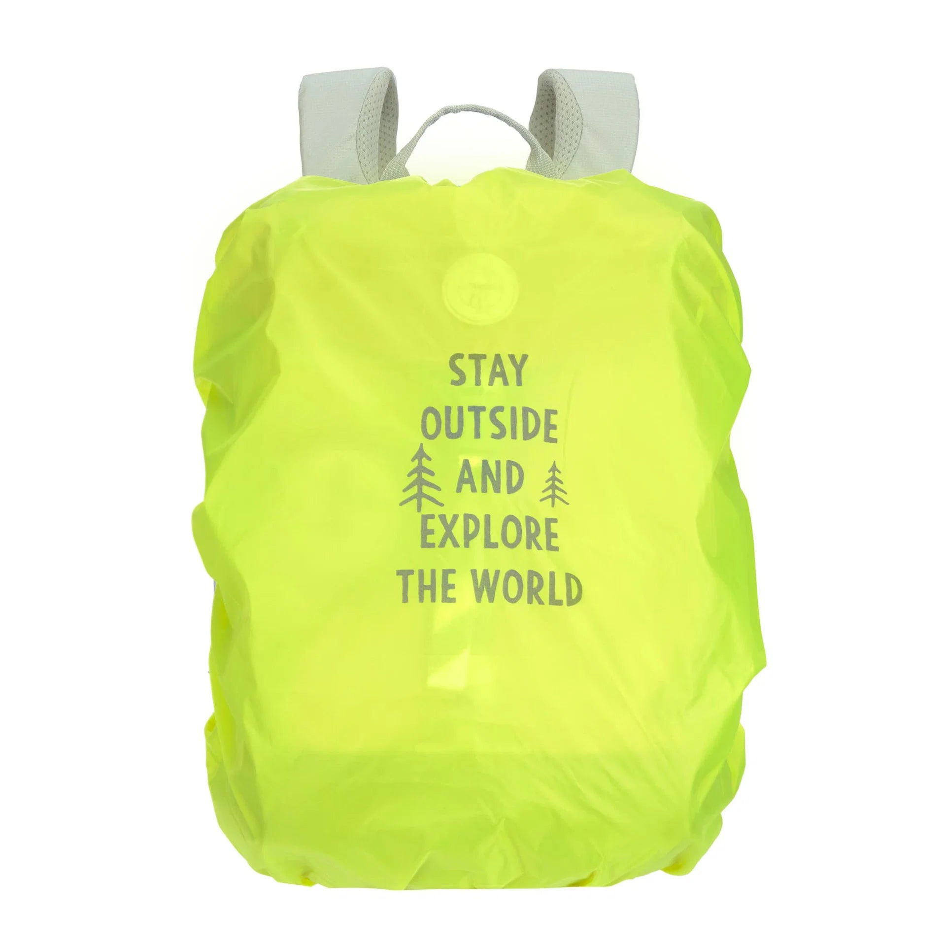 Wanderrucksack Kinder Sunny Explorer mit integriertem Regenschutz Neonfarben