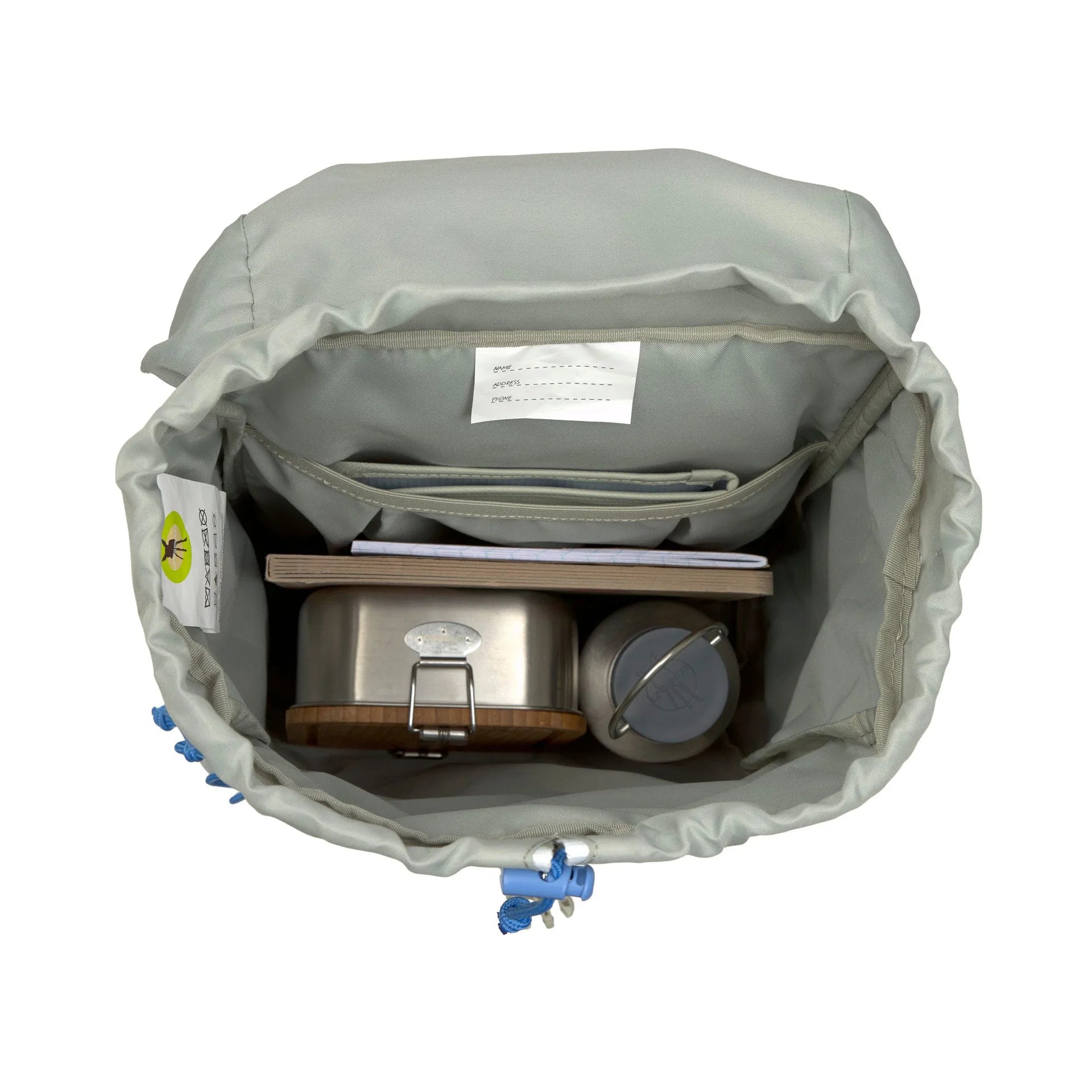 Lässig Kinderrucksack Grün Blau mit thermoisolierter Sitzunterlage