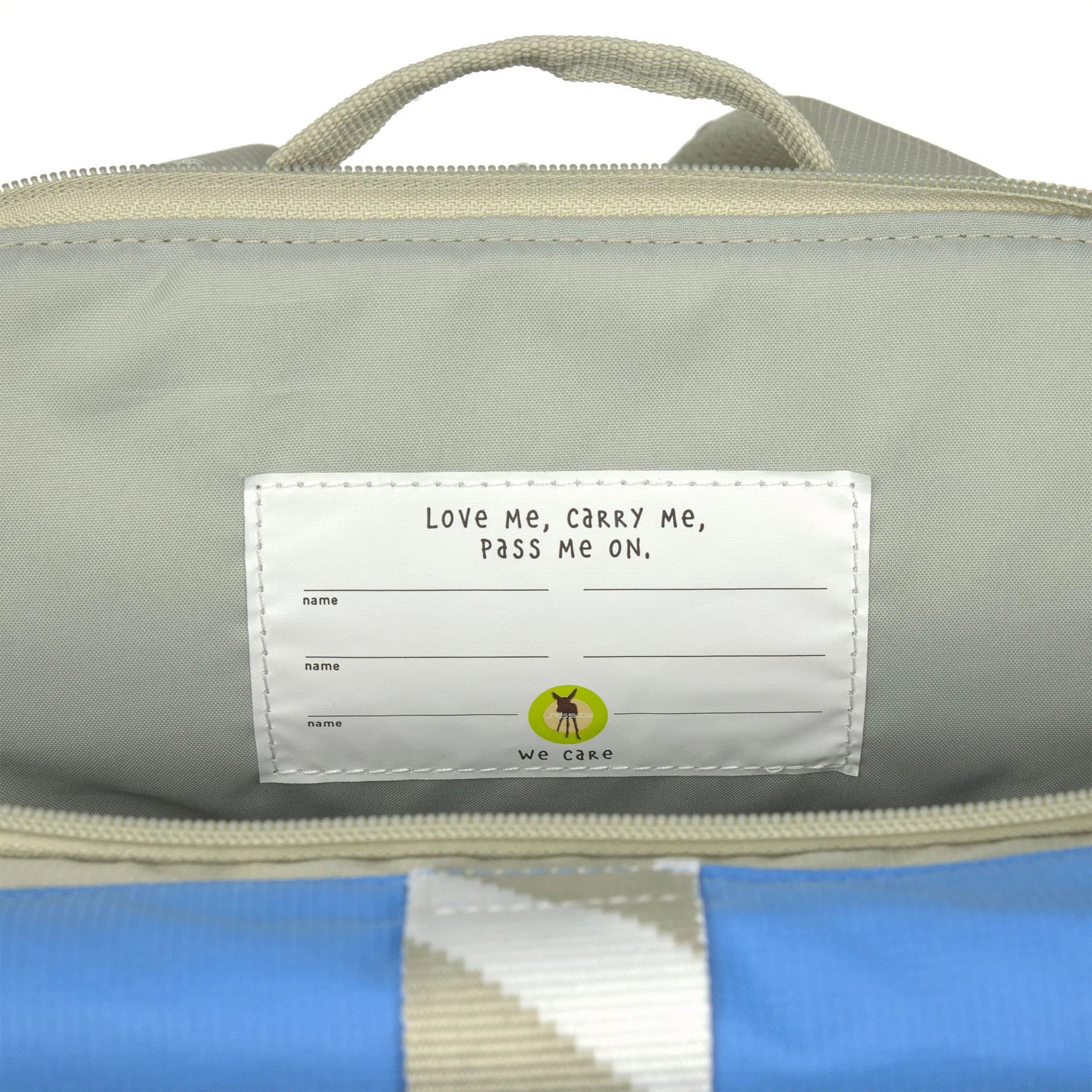 Lässig Kinderrucksack Grün Blau mit abnehmbaren Patches und Karabiner