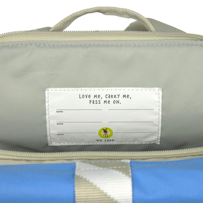 Lässig Kinderrucksack Grün Blau mit abnehmbaren Patches und Karabiner