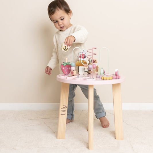 Little Dutch Rosa Aktivitätentisch Personalisierung Name Fairy Garden