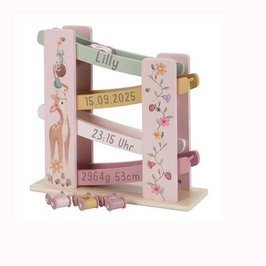 Little Dutch Rosa Rollerbahn Personalisierung Geburt Holz Fairy Garden Detailansicht
