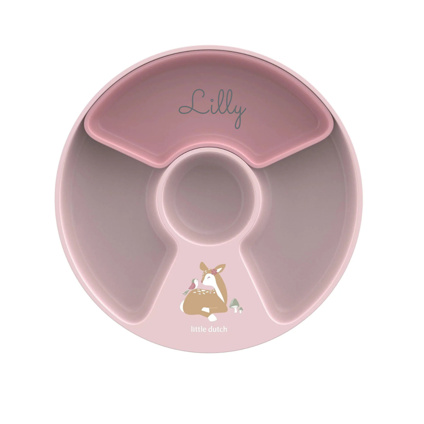 Little Dutch rosa Kinderteller mit Unterteilung Personalisieren- Fairy Garden Mepal Mio